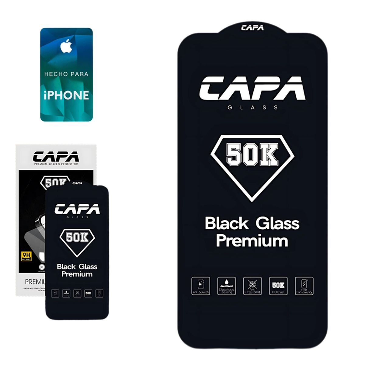 SHIELD - Mica Protector de Pantalla de Vidrio Premium 50K para iPhone 14