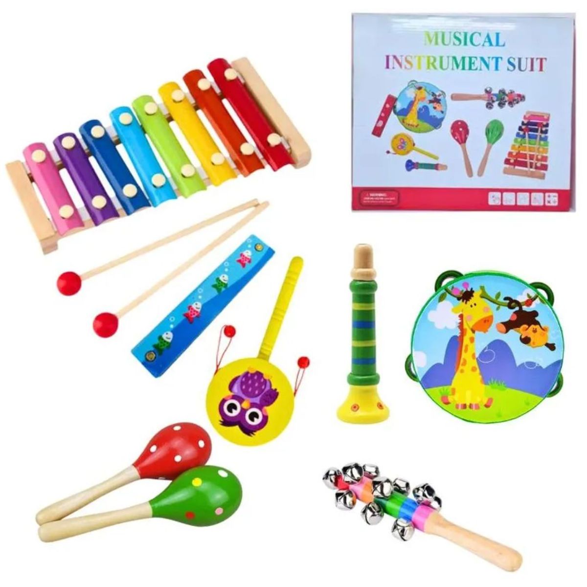 GENERICO - Set De Instrumentos Musicales de madera Coloridos Para Niños