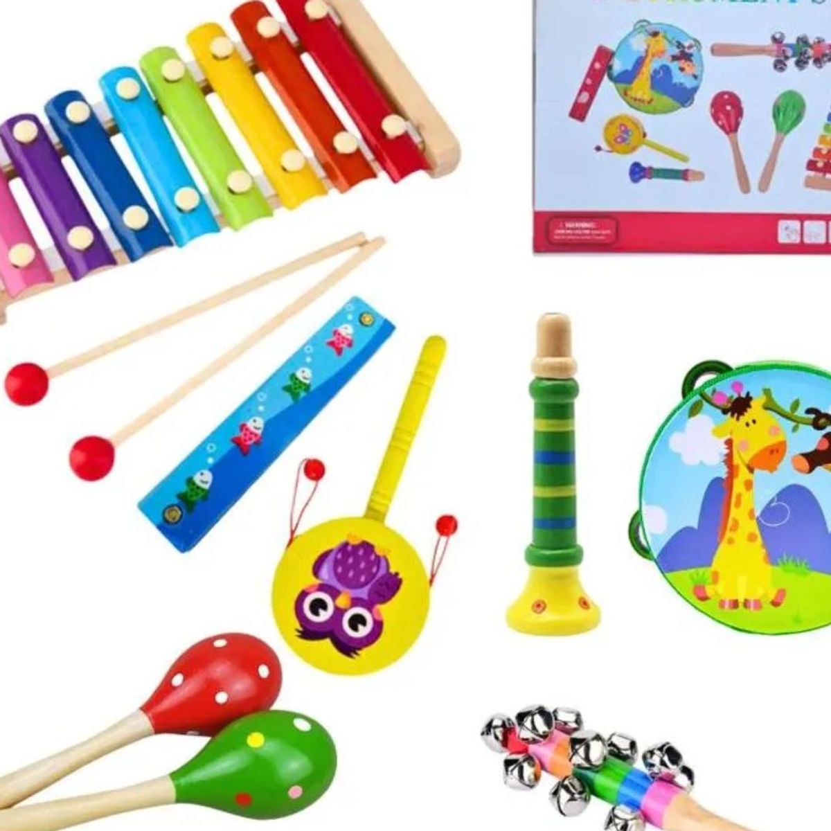 GENERICO - Set De Instrumentos Musicales de madera Coloridos Para Niños