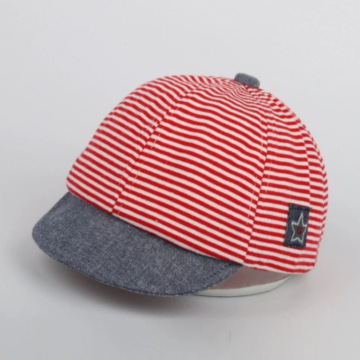 KAST PE - Gorra de Bebé Mario Marinero Rojo Rayas 3 a 24 meses Estrella bordada