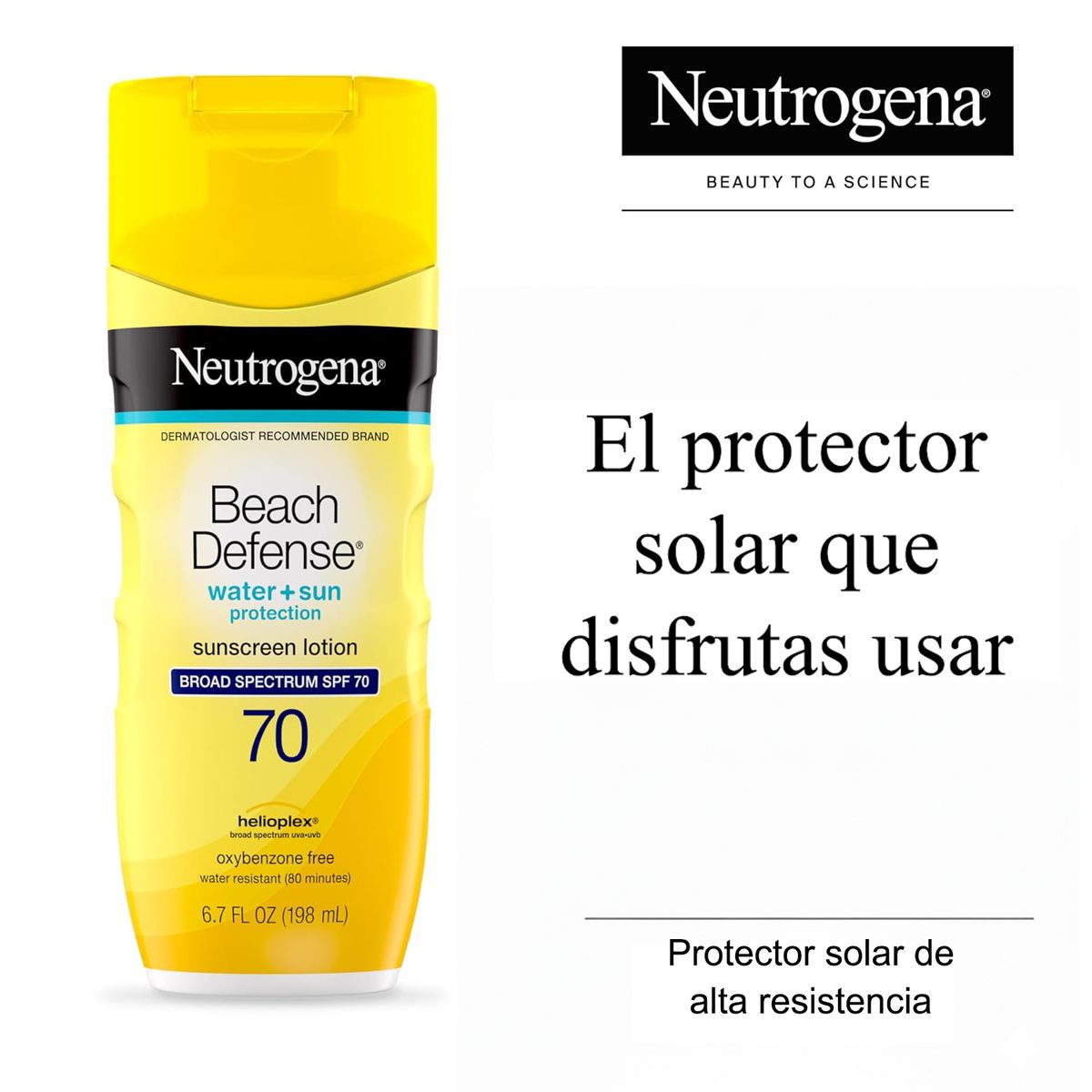 NEUTROGENA - Protector Solar Neutrogena Beach Defense SPF 70 (198 ml) - Rostro y Cuerpo - Uso Playa y Deporte