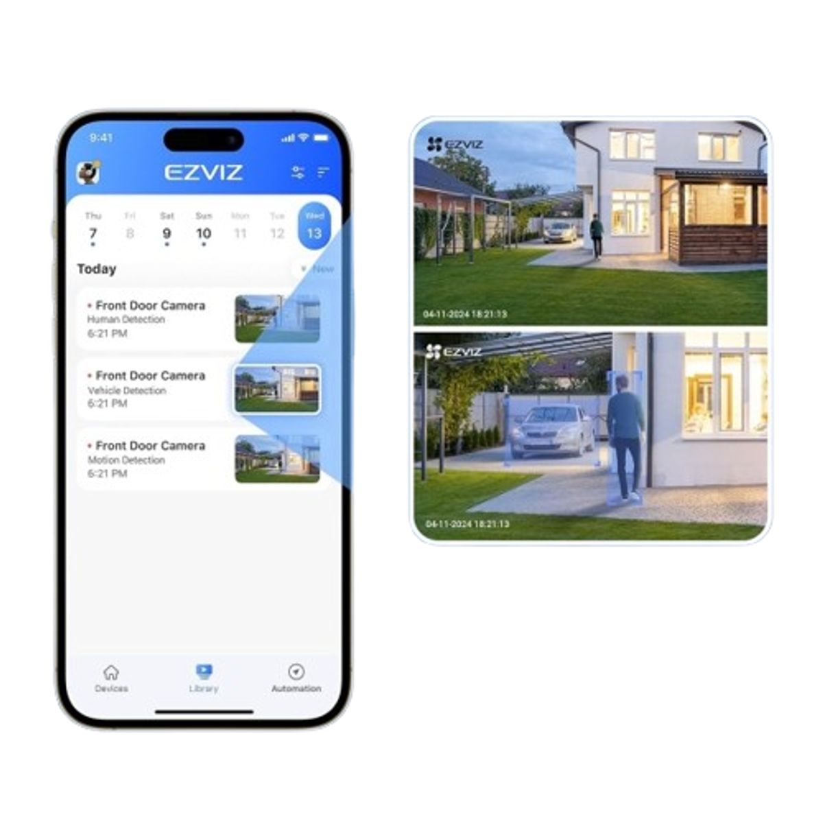 EZVIZ - Cámara Wi-Fi inteligente para el hogar con triple lente H80F