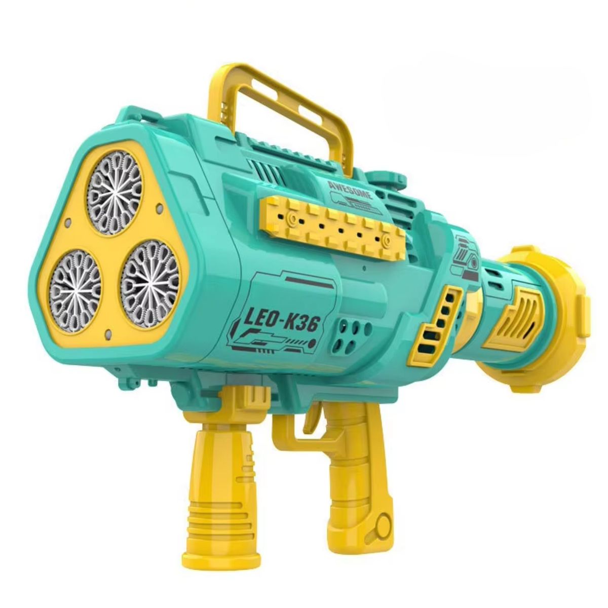 GENERICO - Pistola Lanza burbujas automática Bazooka con Luces Multicolor