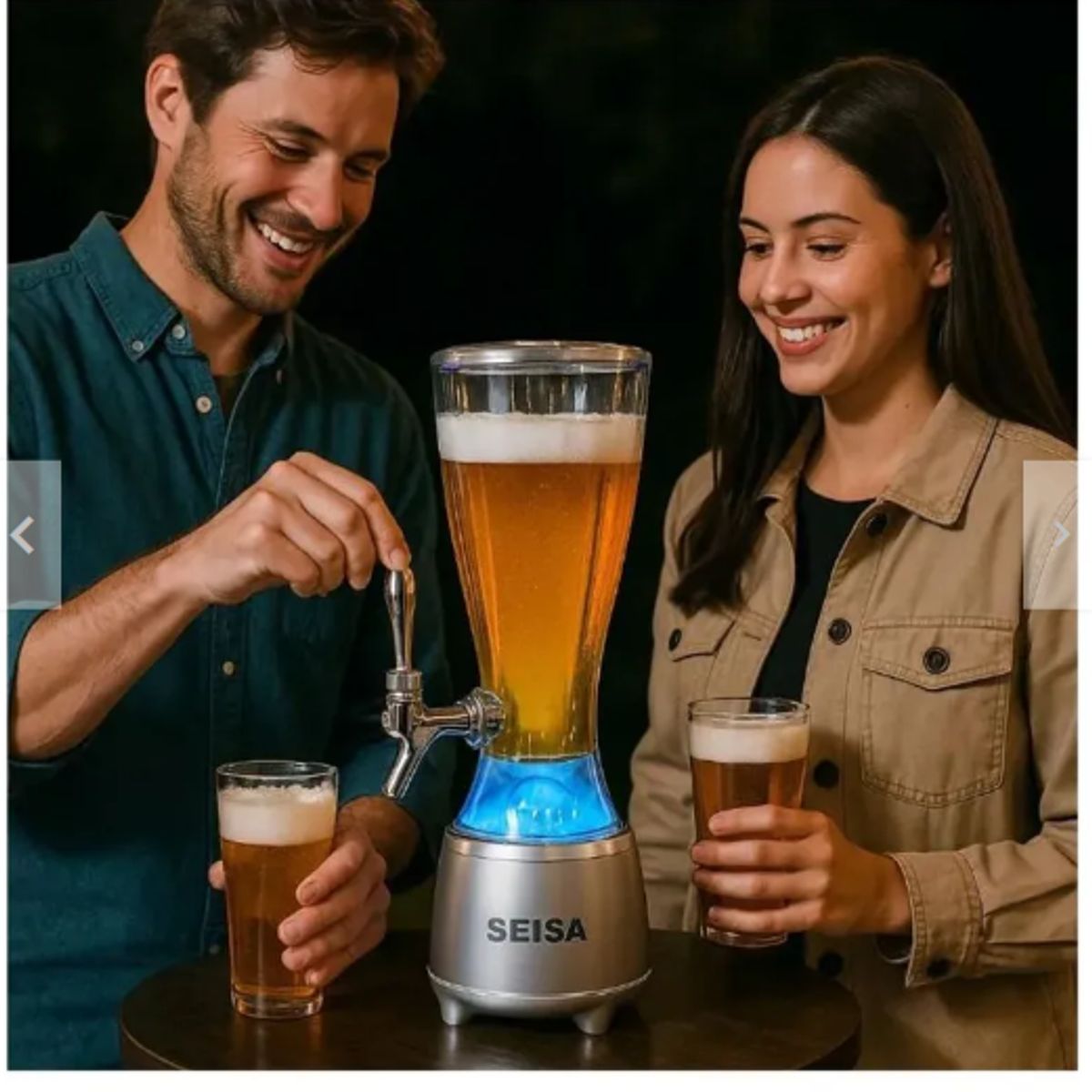 GENERICO - Dispensador de cerveza de 2,5 litros con altavoz LED integrado