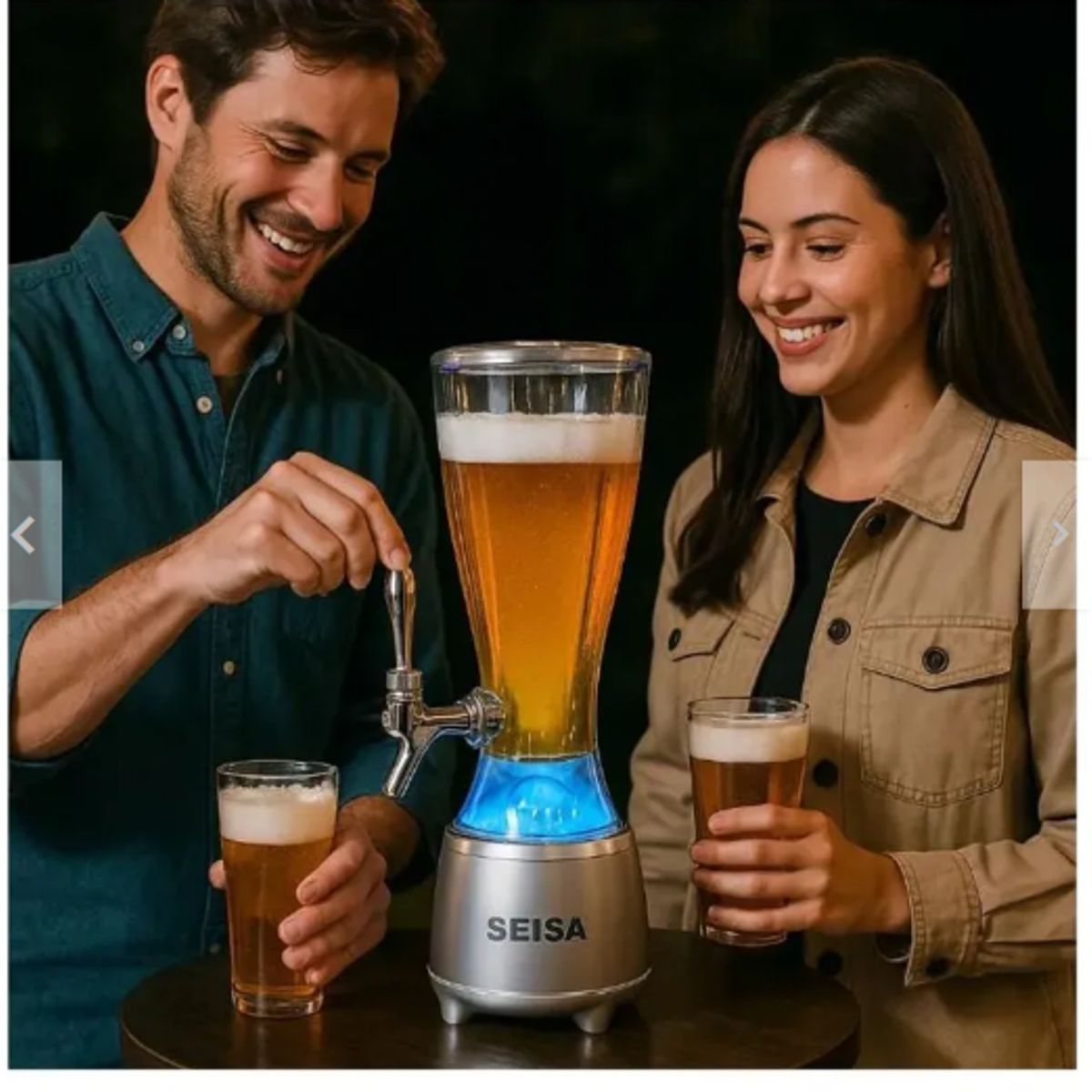 GENERICO - Dispensador de cerveza de 2,5 litros con altavoz LED integrado