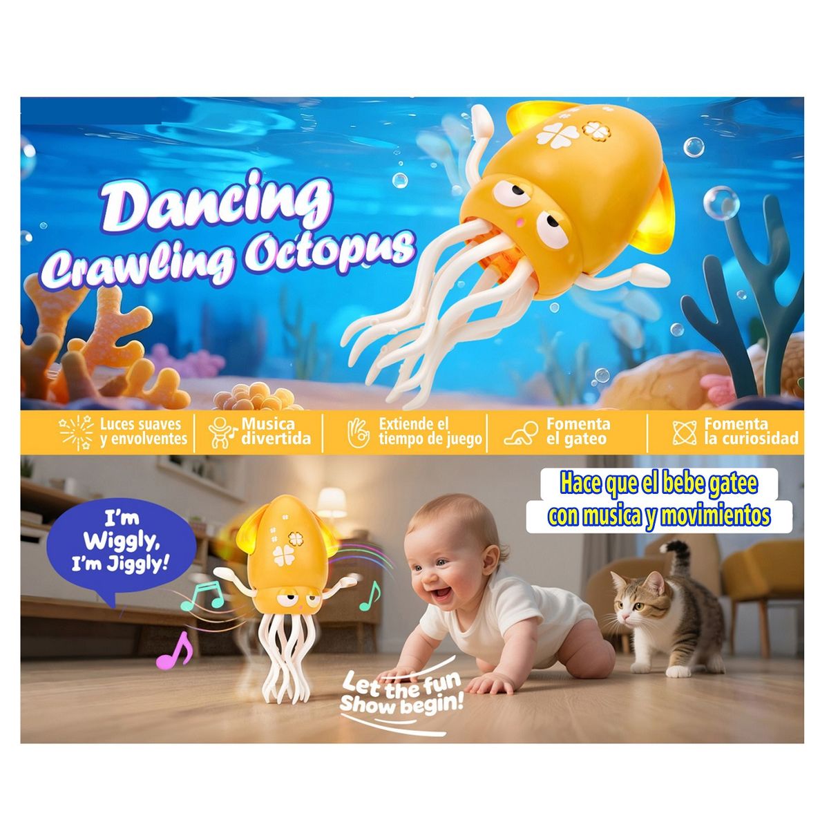 GENERICO - CALAMAR BAILARIN CON SENSOR DE MOVIMIENTO