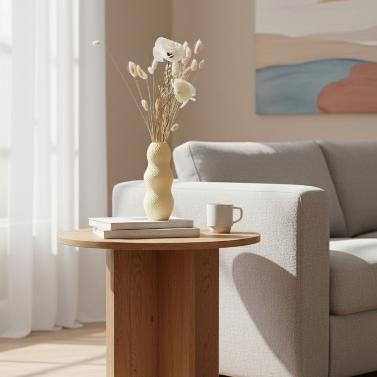 GENERICO - Florero Atenea de impresión 3D beige