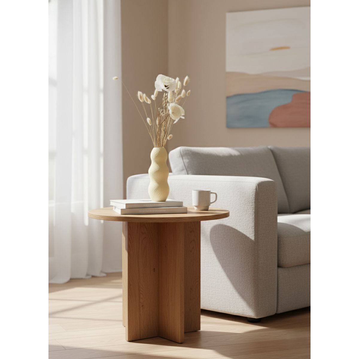 GENERICO - Florero Atenea de impresión 3D beige