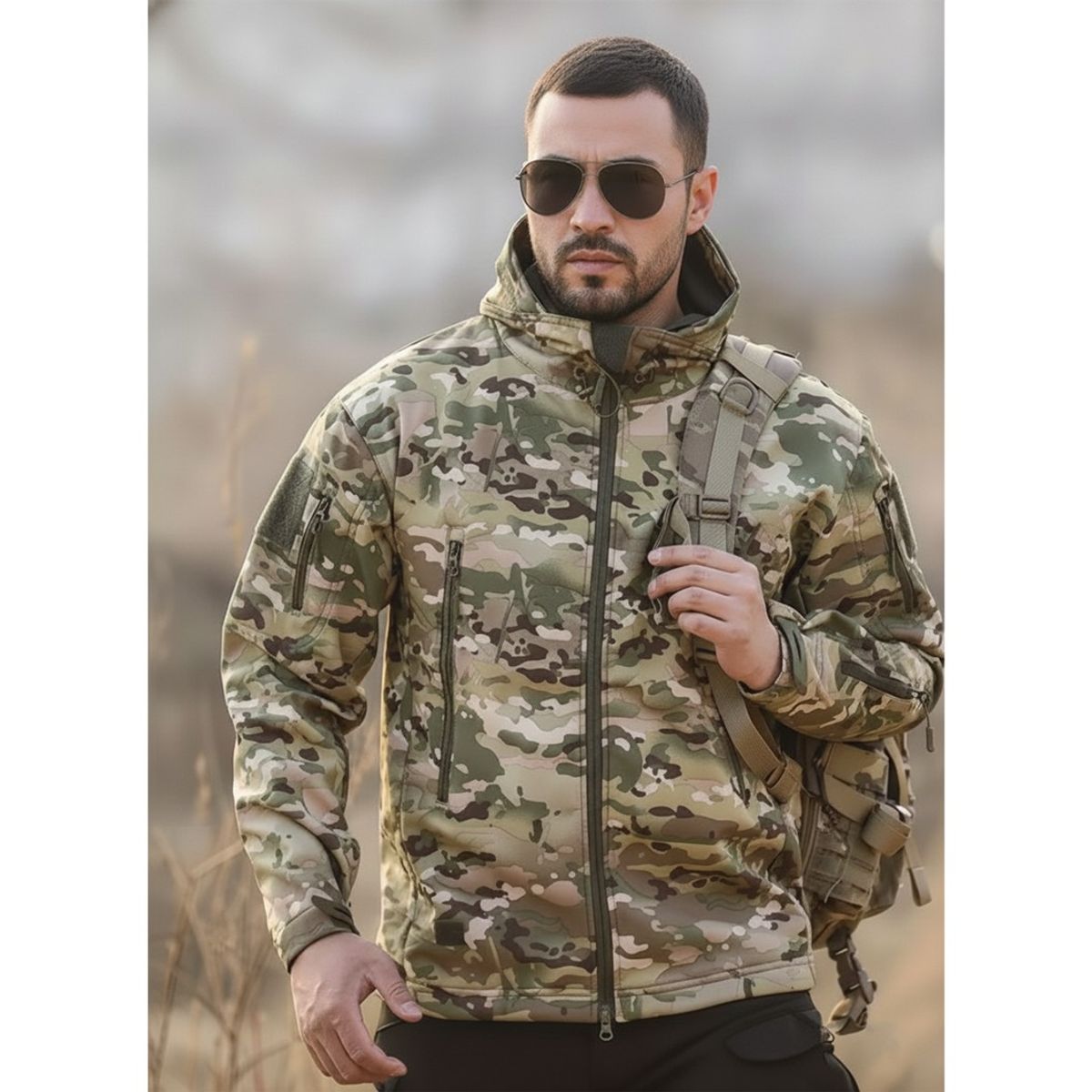 GENERICO - Casaca tactica Softshell impermeable chaqueta piel de tiburon clasica