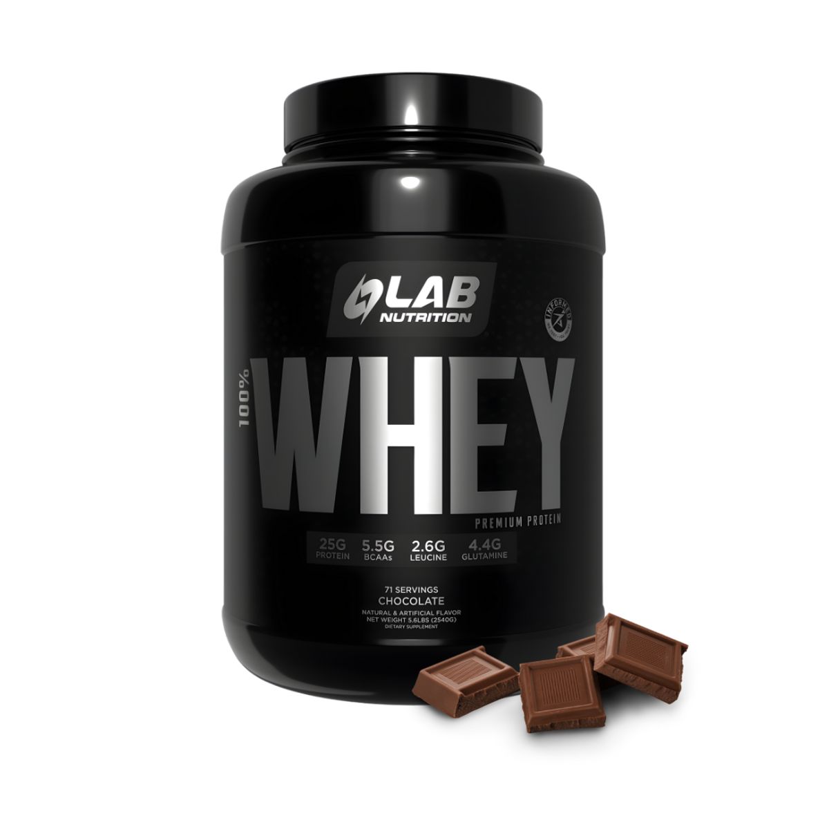 LAB NUTRITION USA - 100% Whey Premium Protein - Proteina Whey Lab Nutrition 5.6 LB - Chocolate