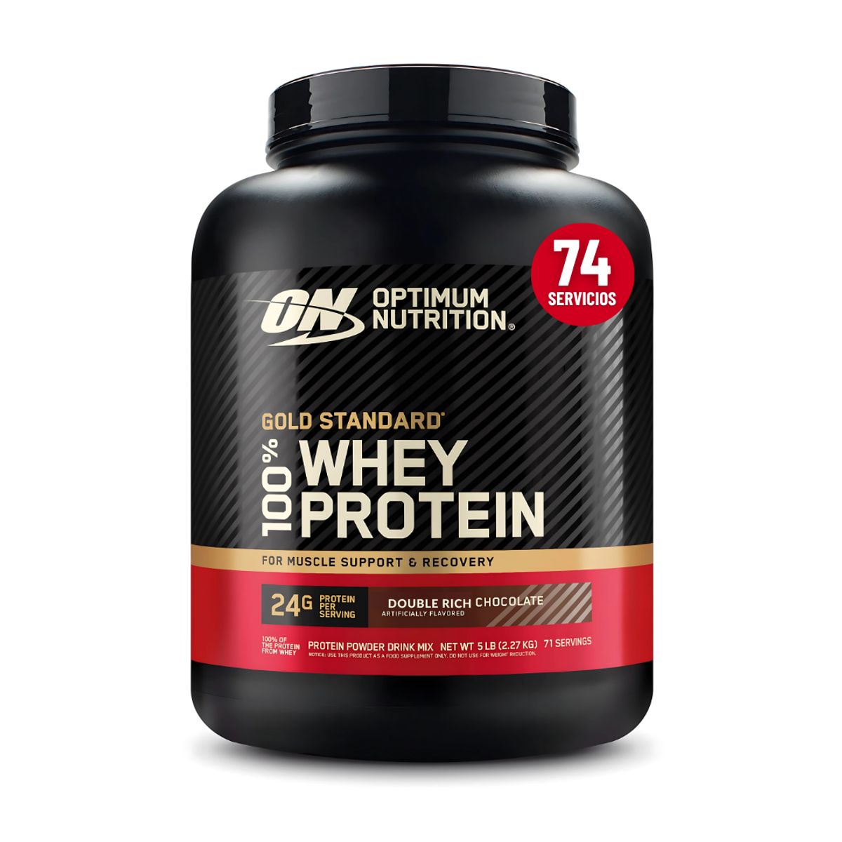 Optimum Nutrition - Gold Standard Whey 5 LB - Double Rich Chocolate + Creatina Optimum Nutrition 300 G + Scoop