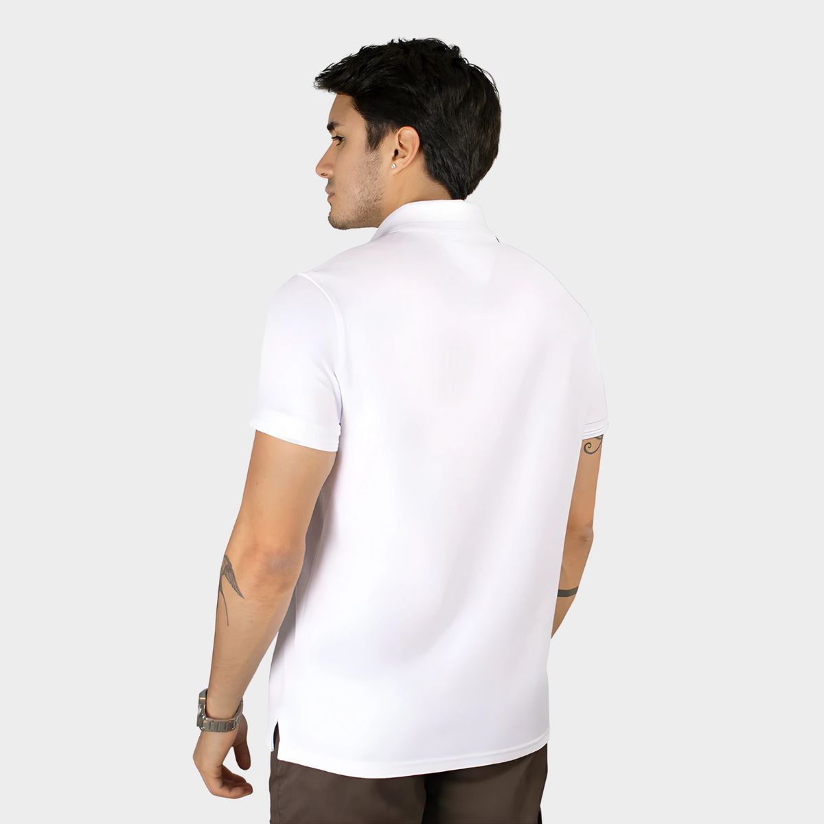 PAPIROS DENIM - Polo Camisero para Hombre Slim Fit Papiros Denim Algodón Piqué