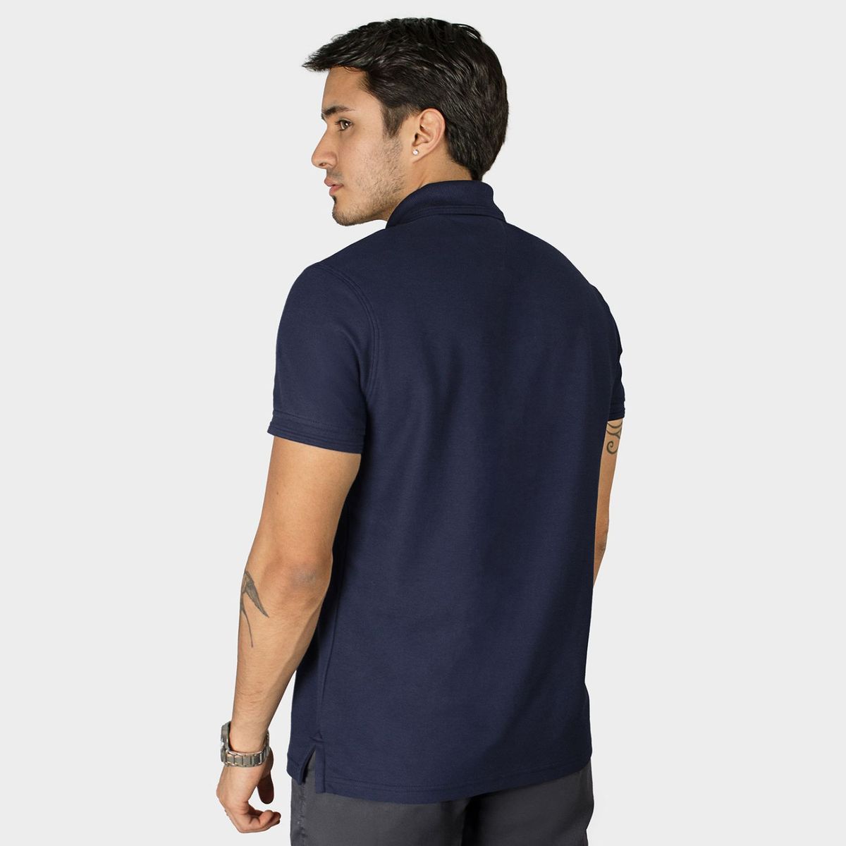 PAPIROS DENIM - Polo Camisero para Hombre Slim Fit Papiros Denim Algodón Piqué