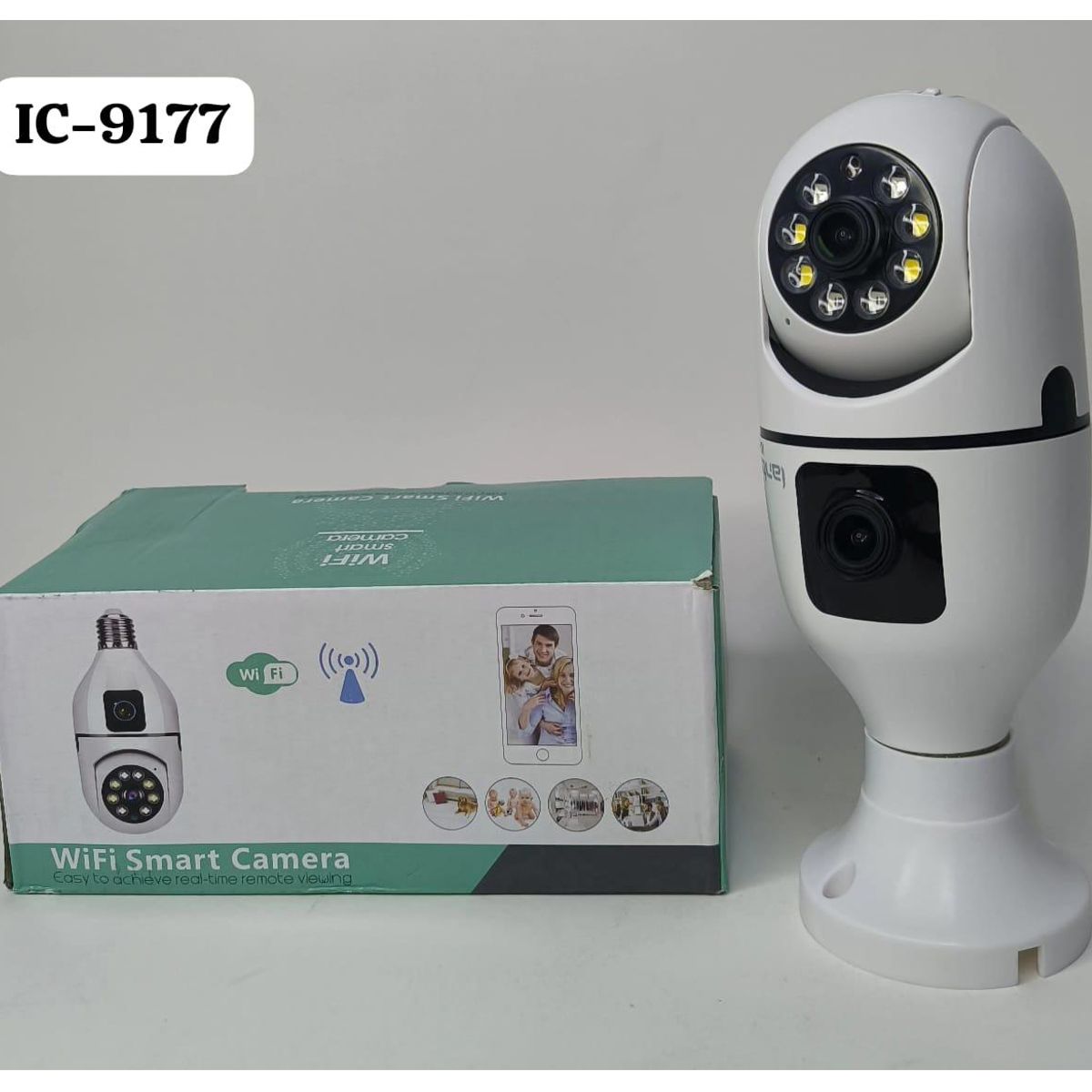 GENERICO - Cámara De Seguridad Wifi  360°4mp V380 Pro De Doble Lente Con Visión Nocturna Seguimiento Automático Alarma Color Blanco