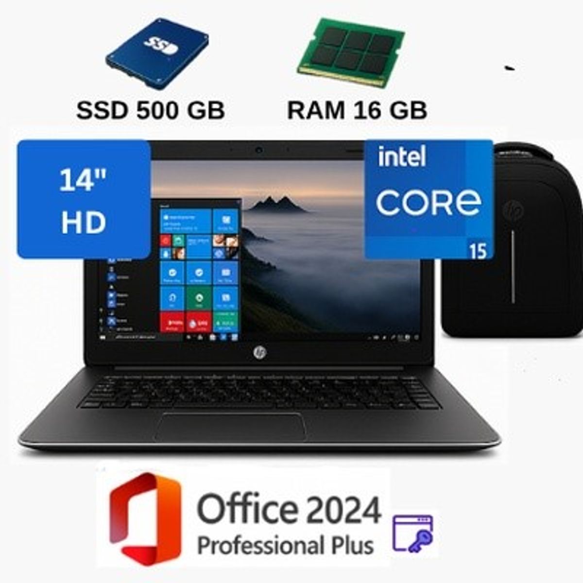 HP - HP ProBook 640 Intel Core I5, con 16GB RAM  + SSD de 500GB + Office 2024 PP+ Mochila