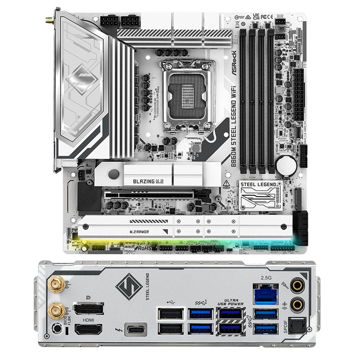 ASROCK - Motherboard ASROCK B860M Steel Legend WiFi Chipset Intel B860 LGA 1851 HDMI DP ATX
