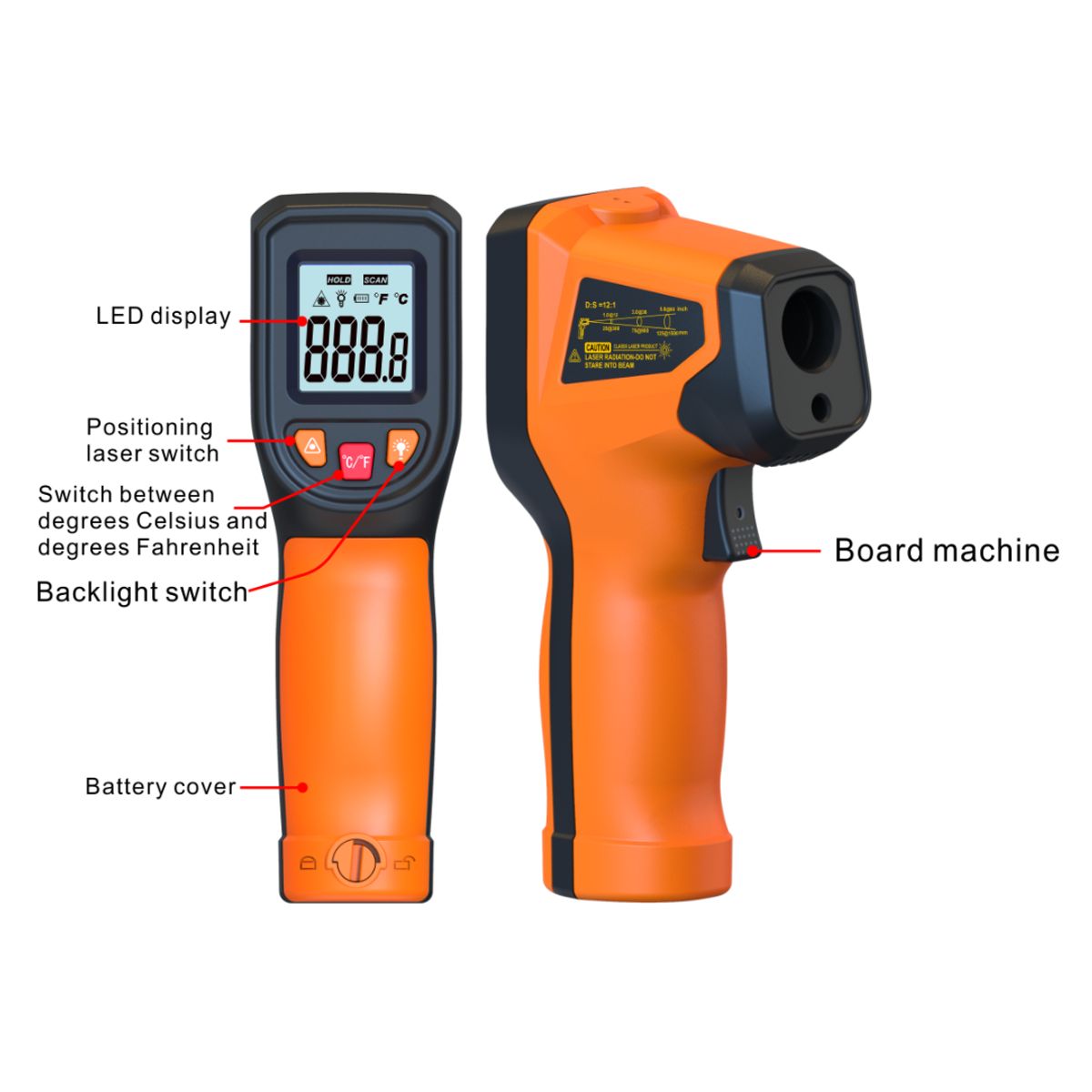 GENERICO - Pirómetro Termometro Digital Infrarojo Laser T600 NJTY