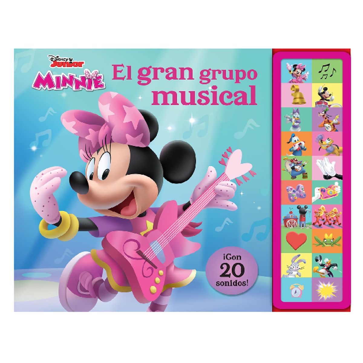 DISNEY CLASICOS - Disney Junior: Minnie - El gran grupo muscial - Libro con 20 sonidos! Pasta dura