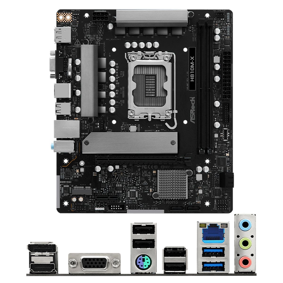 ASROCK - Motherboard ASROCK H810M-X Chipset Intel H810 LGA 1851 1xVGA 1xHDMI 1xDP mATX