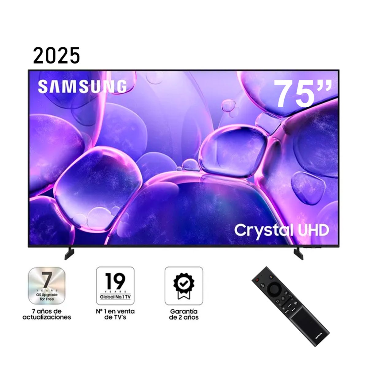 SAMSUNG - Televisor Samsung 75 Smart Crystal UHD 4K UN75U8000FG Nuevo Modelo - Negro