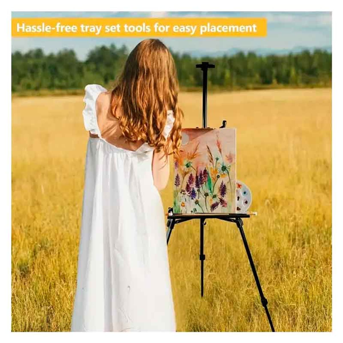 GENERICO - Caballete de Aluminio  para Presentaciones, Pizarras y Arte