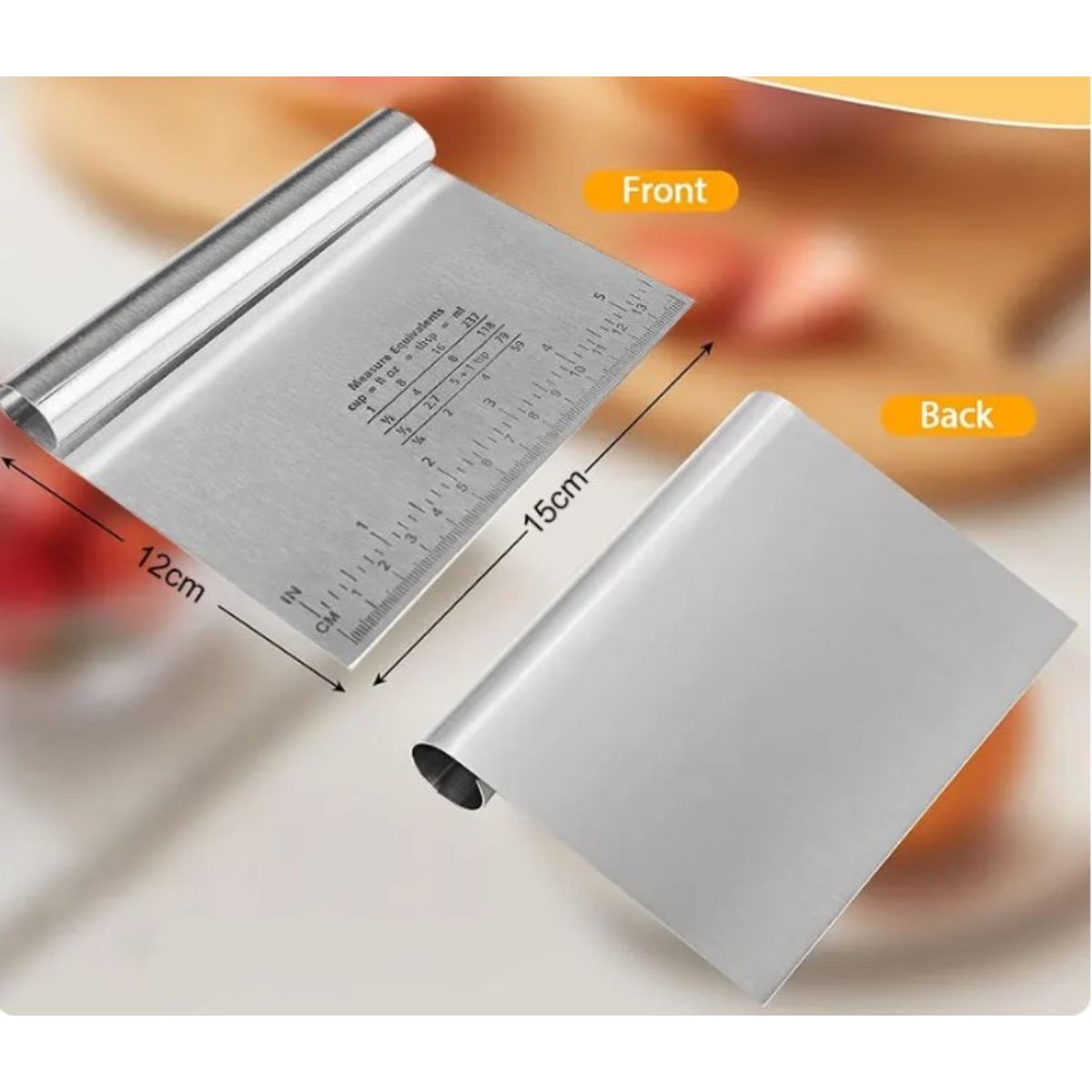 GENERICO - Cortador De Masa De Acero Inoxidable 15cm Con Regla Muy Util