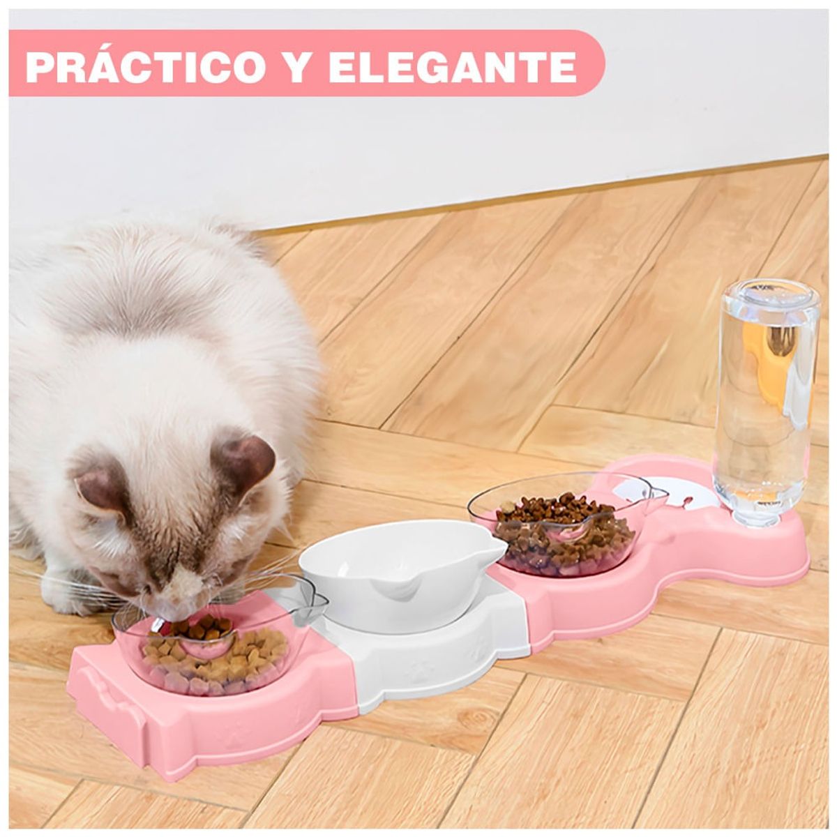 GENERICO - COMEDERO 4 EN 1 PARA MASCOTAS - ROSA
