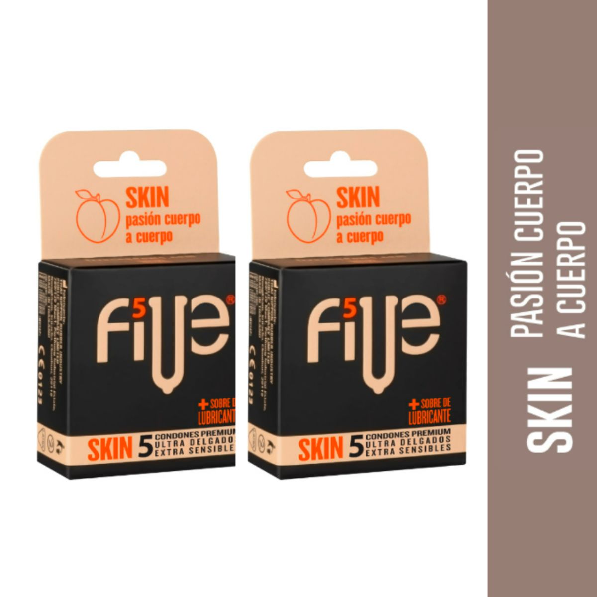 DR PINKY - Preservativos Condones Five SKIN Extra Lubricante Pack 02 Cajas