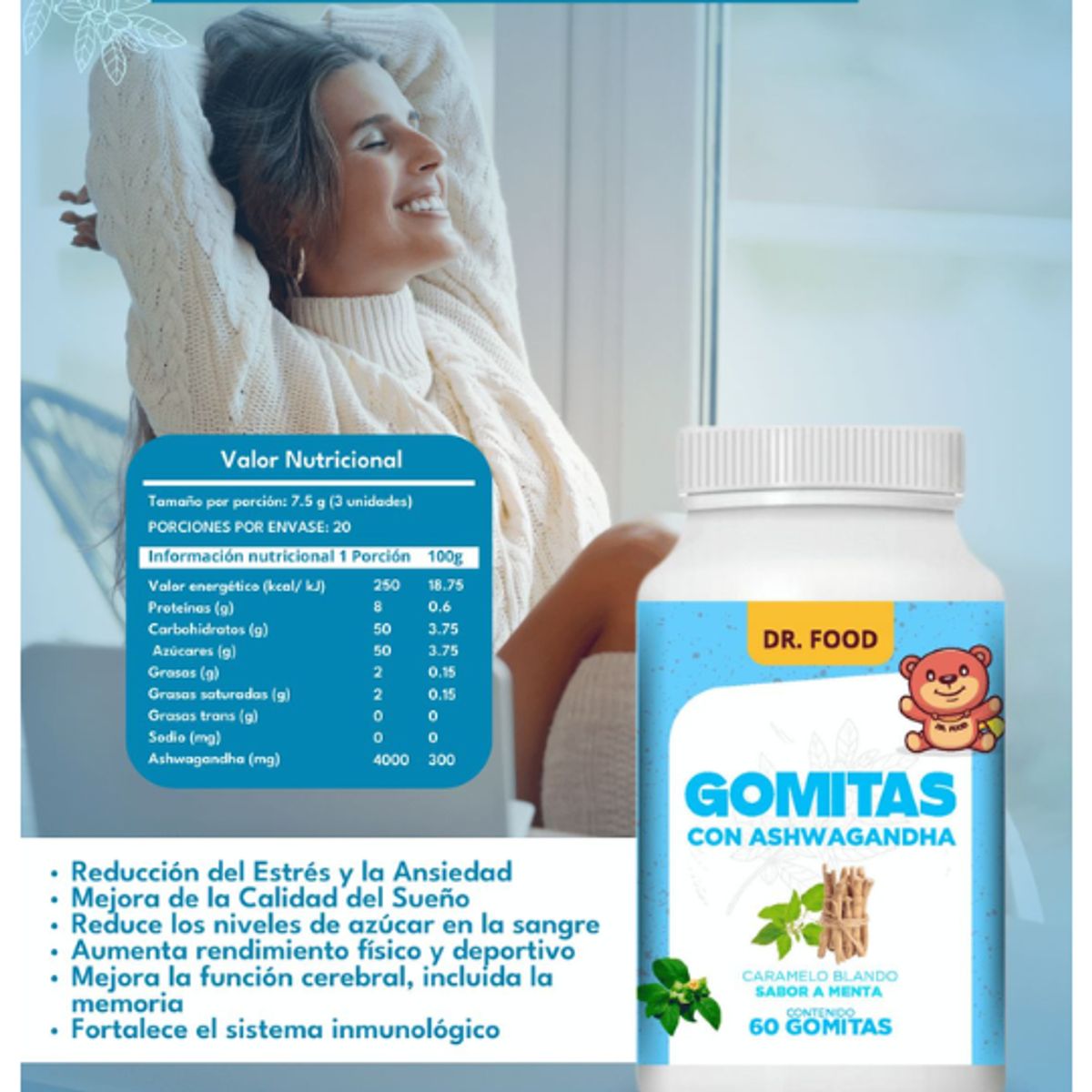 GENERICO - Gomitas Sabor a Menta con Ashwagandha