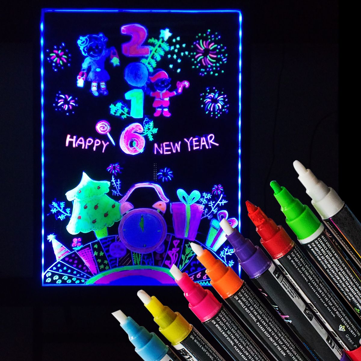 GENERICO - Pizarra LED con Luz 60x80 cm  Ideal para Menús Promociones y Eventos