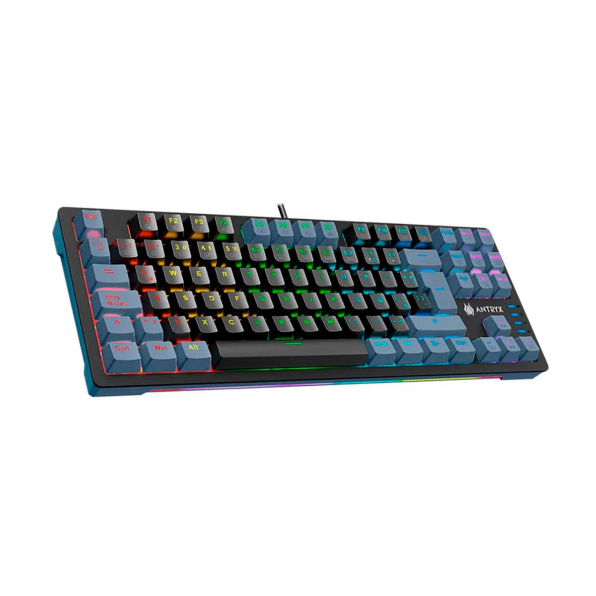 ANTRYX - Teclado Gaming Antryx Mk-840L Tkl Rgb Azul Retroiluminado, Compacto Y Elegante En Negro