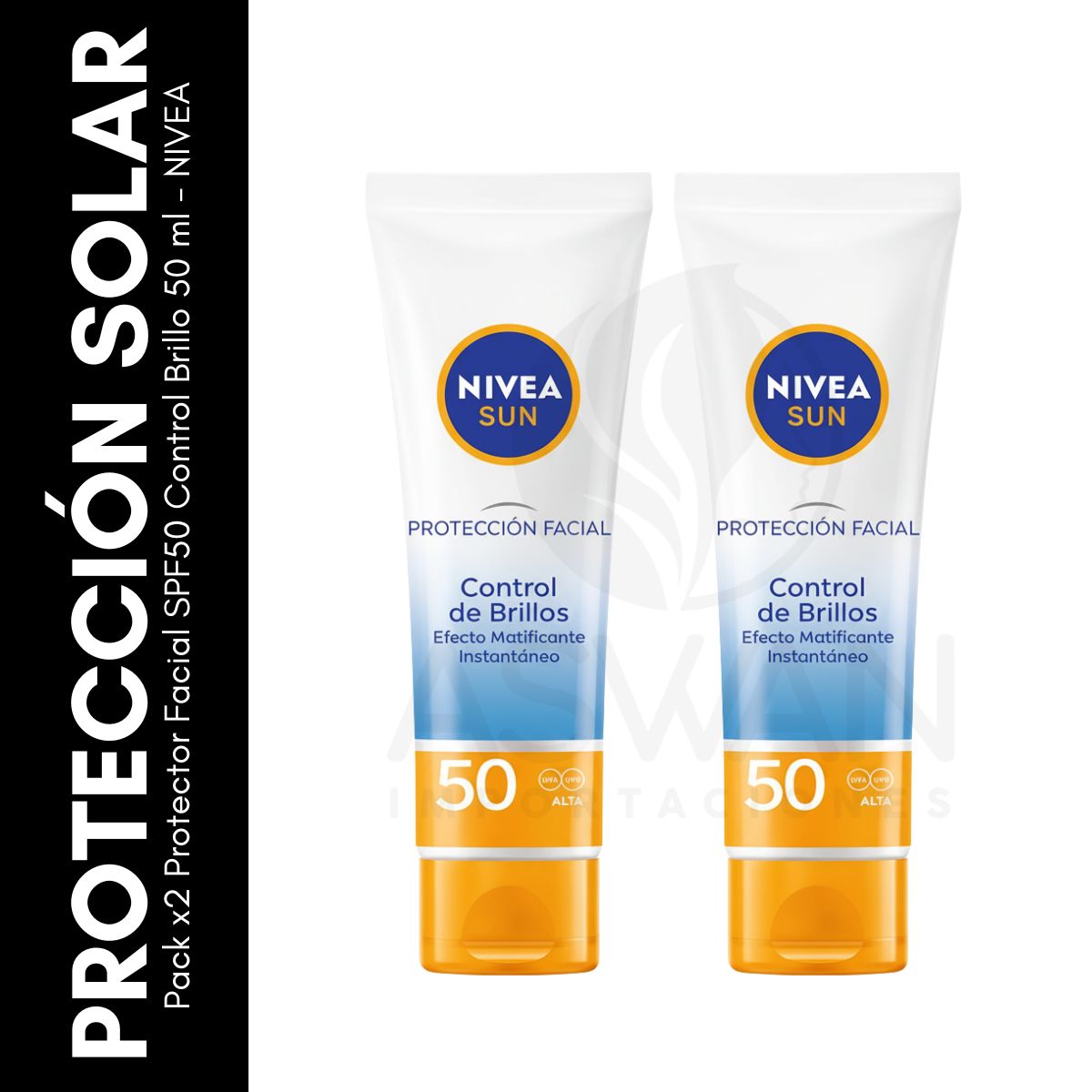 GENERICO - Pack x2 Protector Facial SPF50 Control Brillo 50 ml - NIVEA