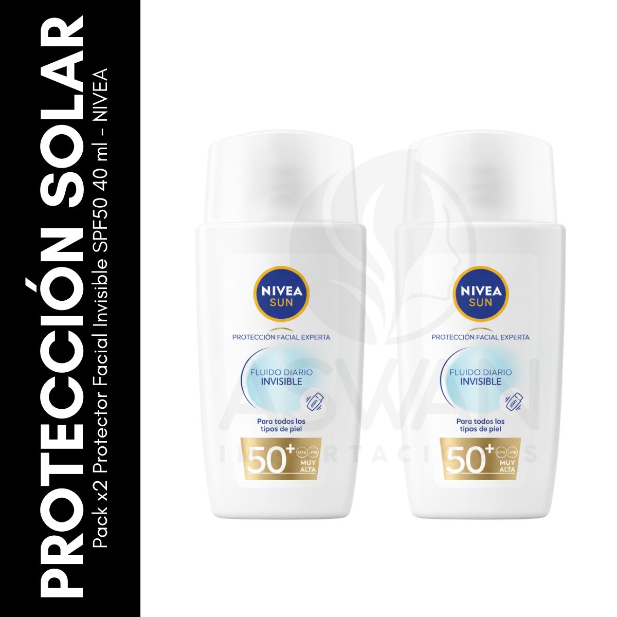 GENERICO - Pack x2 Protector Facial Invisible SPF50 40 ml - NIVEA
