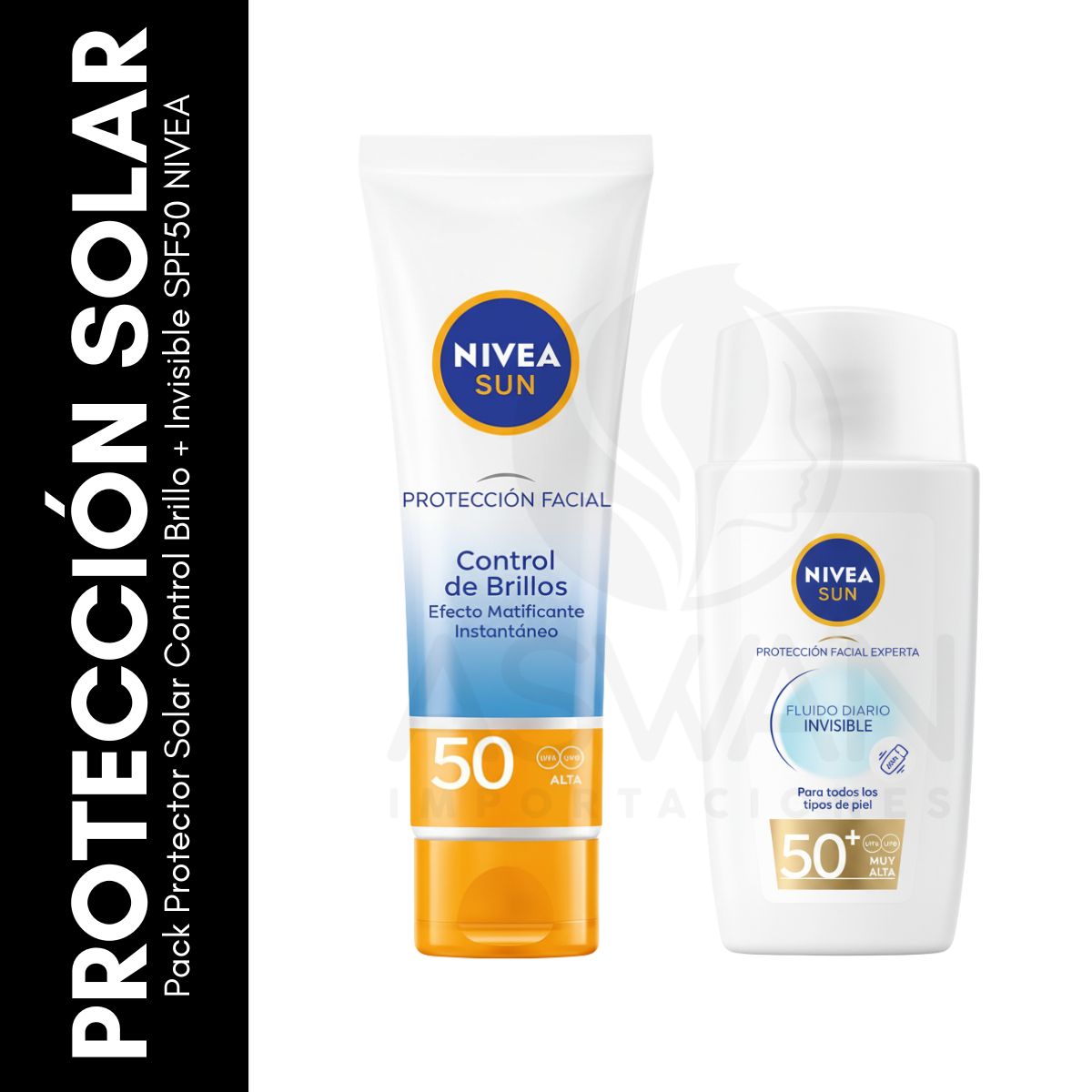GENERICO - Pack Protector Solar Control Brillo + Invisible SPF50 NIVEA