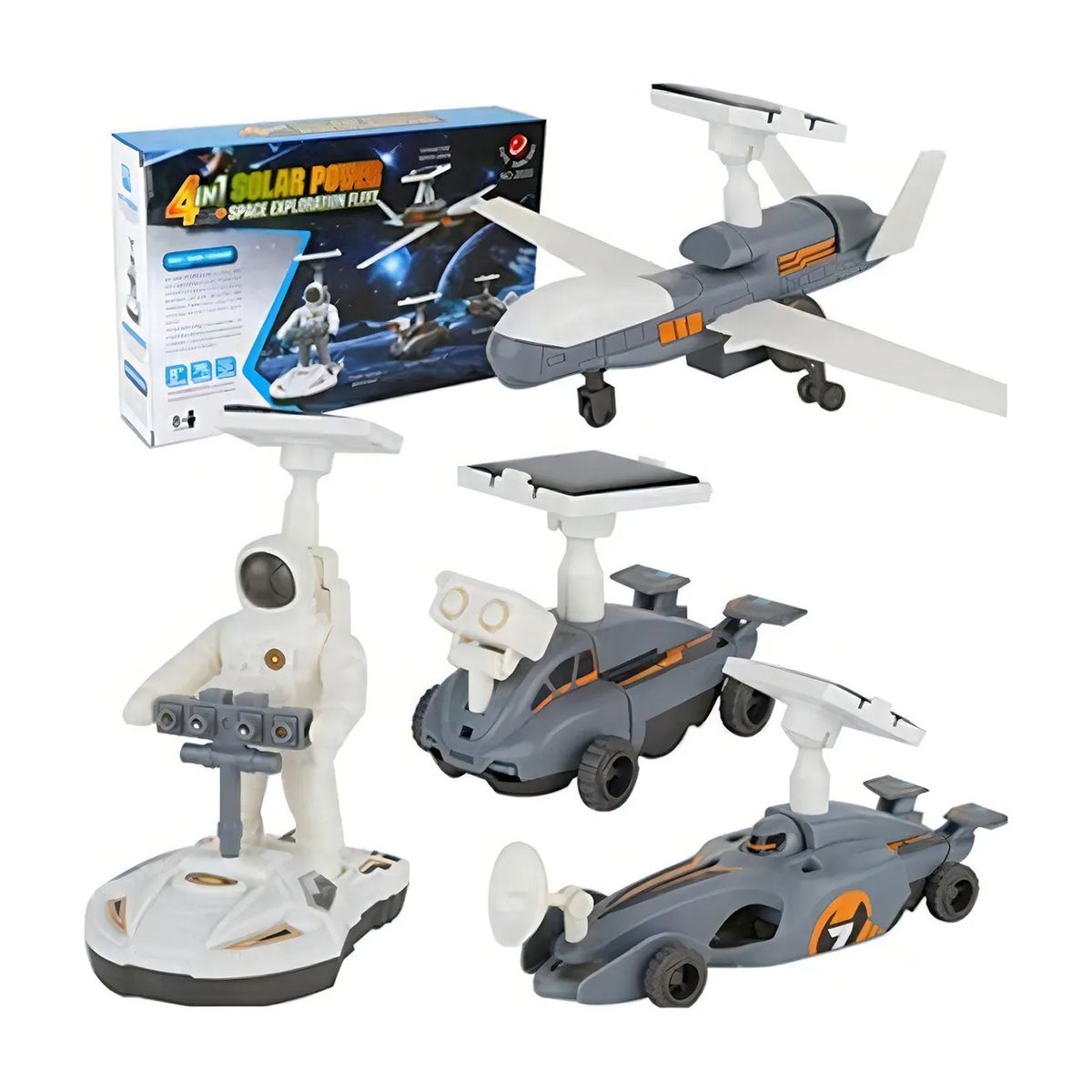 GENERICO - Kit de Robot Solar 4 en 1 de Exploración lunar Robótica