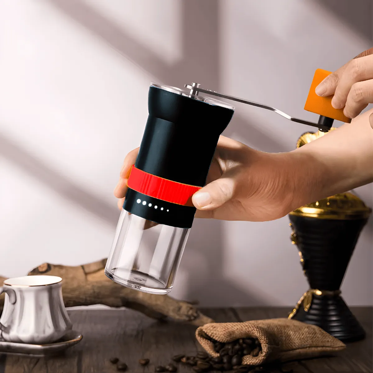 GENERICO - Molinillo de cafe COLOR NEGRO cono de CERAMICA cap 40gr Wallace