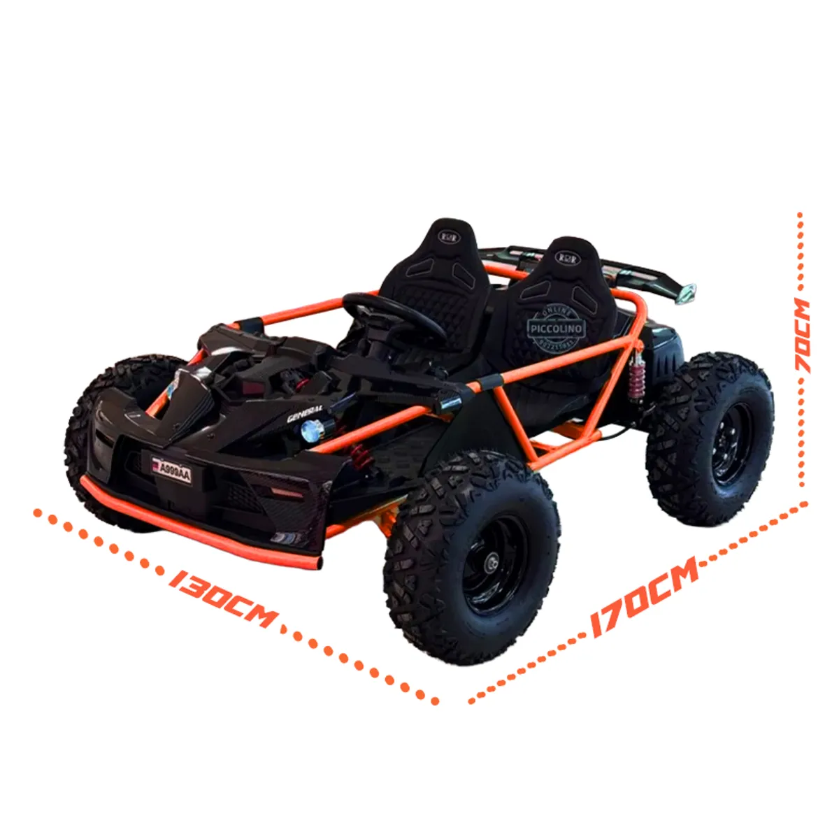 GENERICO - KART FORMULA 1 Todo terreno 48V Capacidad 180kg Adulto Con Cardan Color Naranja