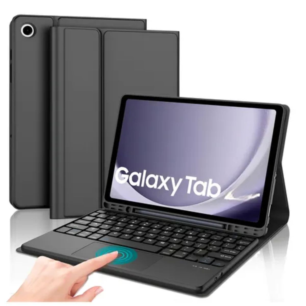 GENERICO - FUNDA SMART COVER CON TECLADO TOUCH PARA LA TAB SAMSUNG A9+ 11 NEGRO