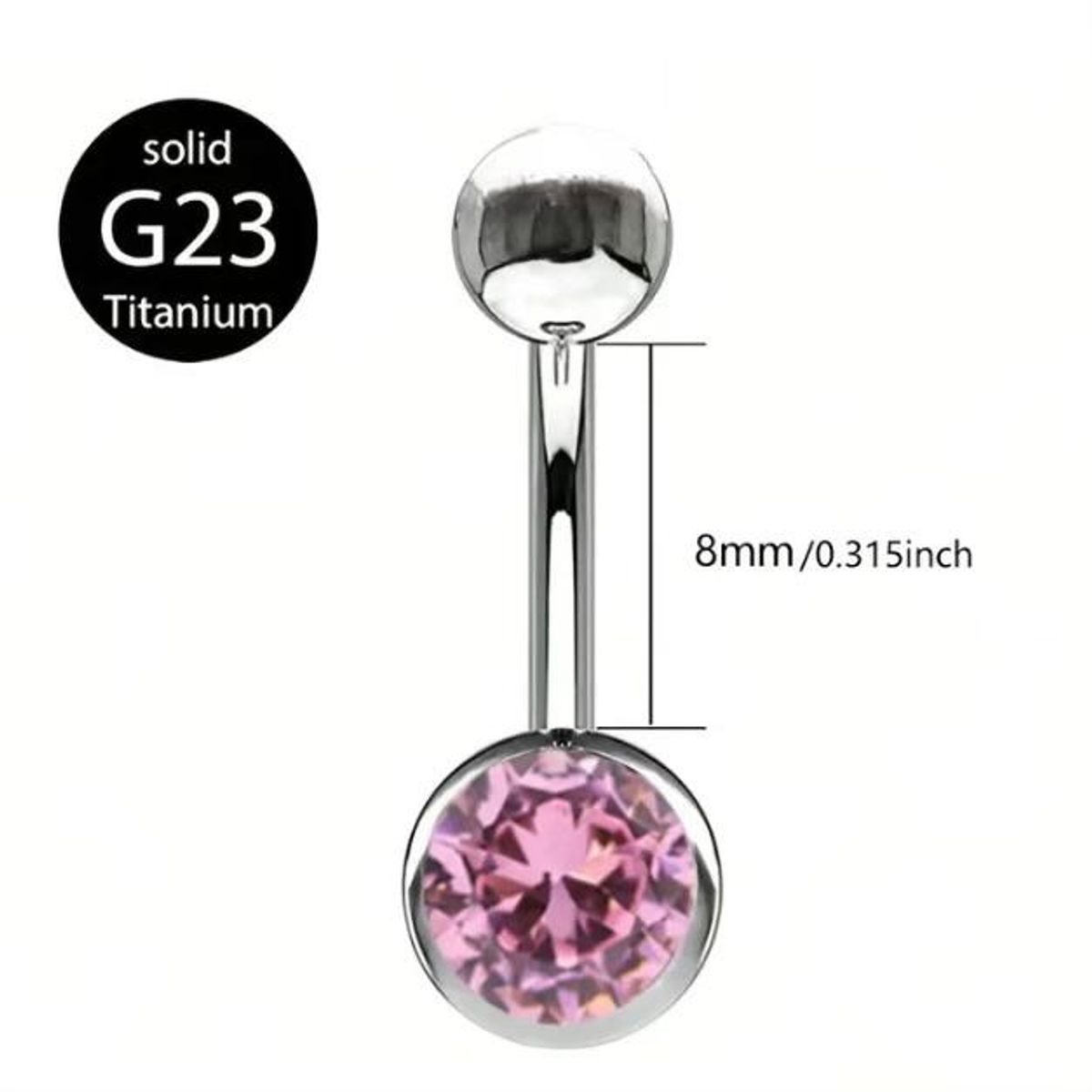 GENERICO - Piercing para el ombligo - Color rosa oscuro