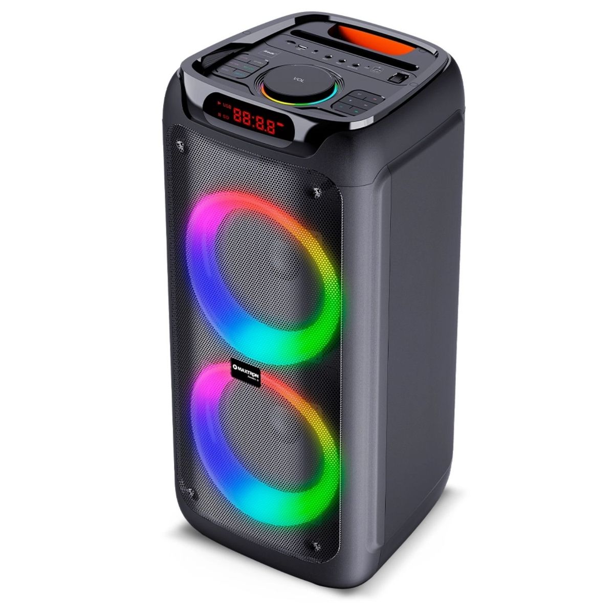 MAXTRON - Torre de Sonido Maxtron Mx 800 Zenith 02 Bocinas 8 pulgadas 01 Micrófono LED Disk