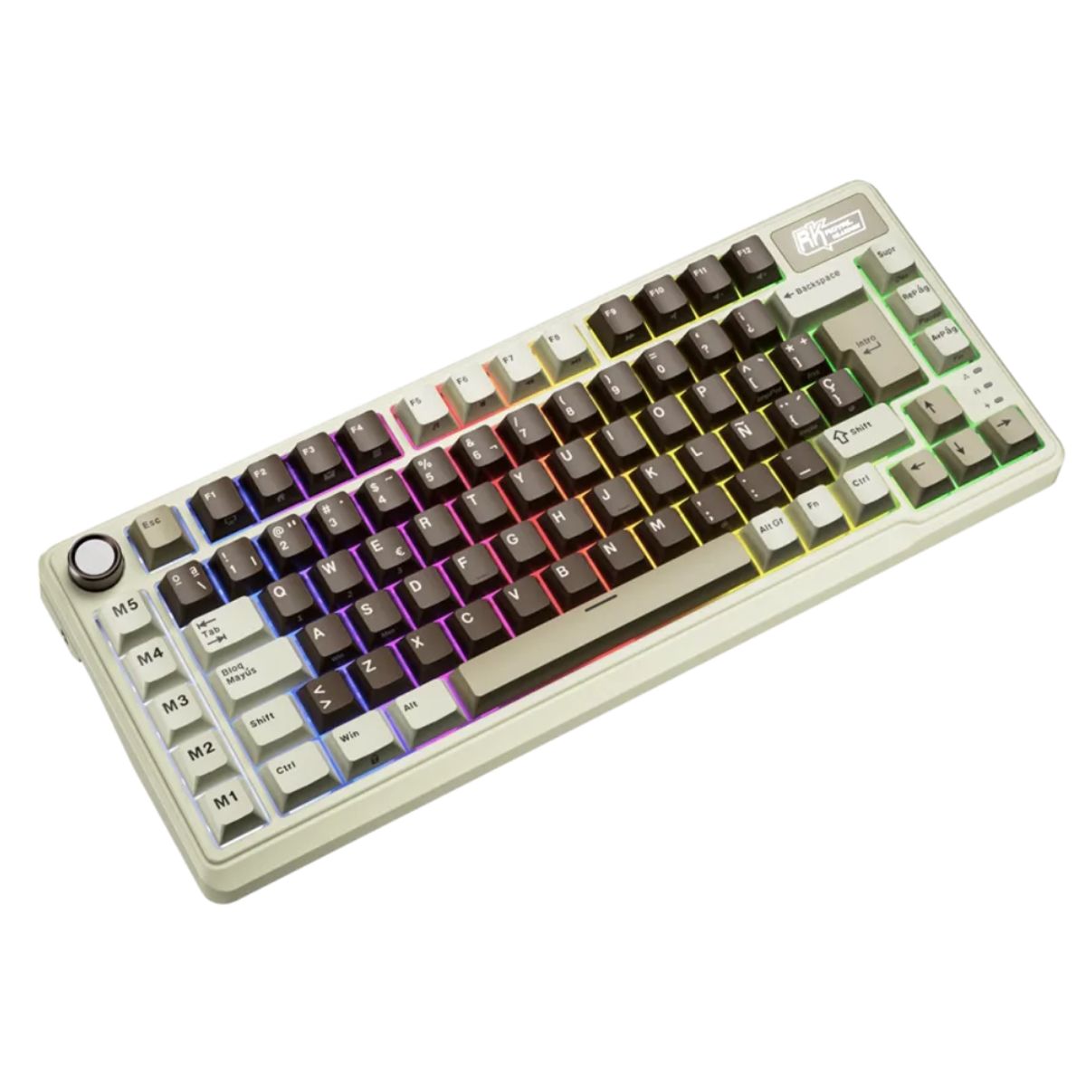 ROYAL KLUDGE - Teclado Royal Kludge RK L75 Inalambrico MOCHA GREY - CREAMY SWITCH