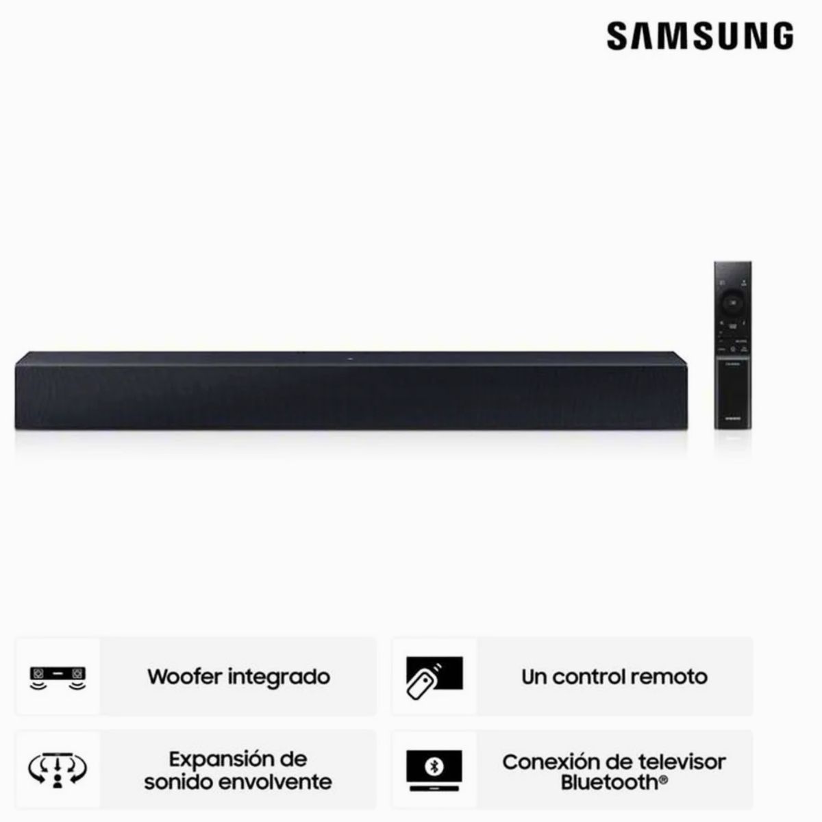 SAMSUNG - Soundbar Samsung 2.0 CH HW-B400F/PE 40 Watts (2025)