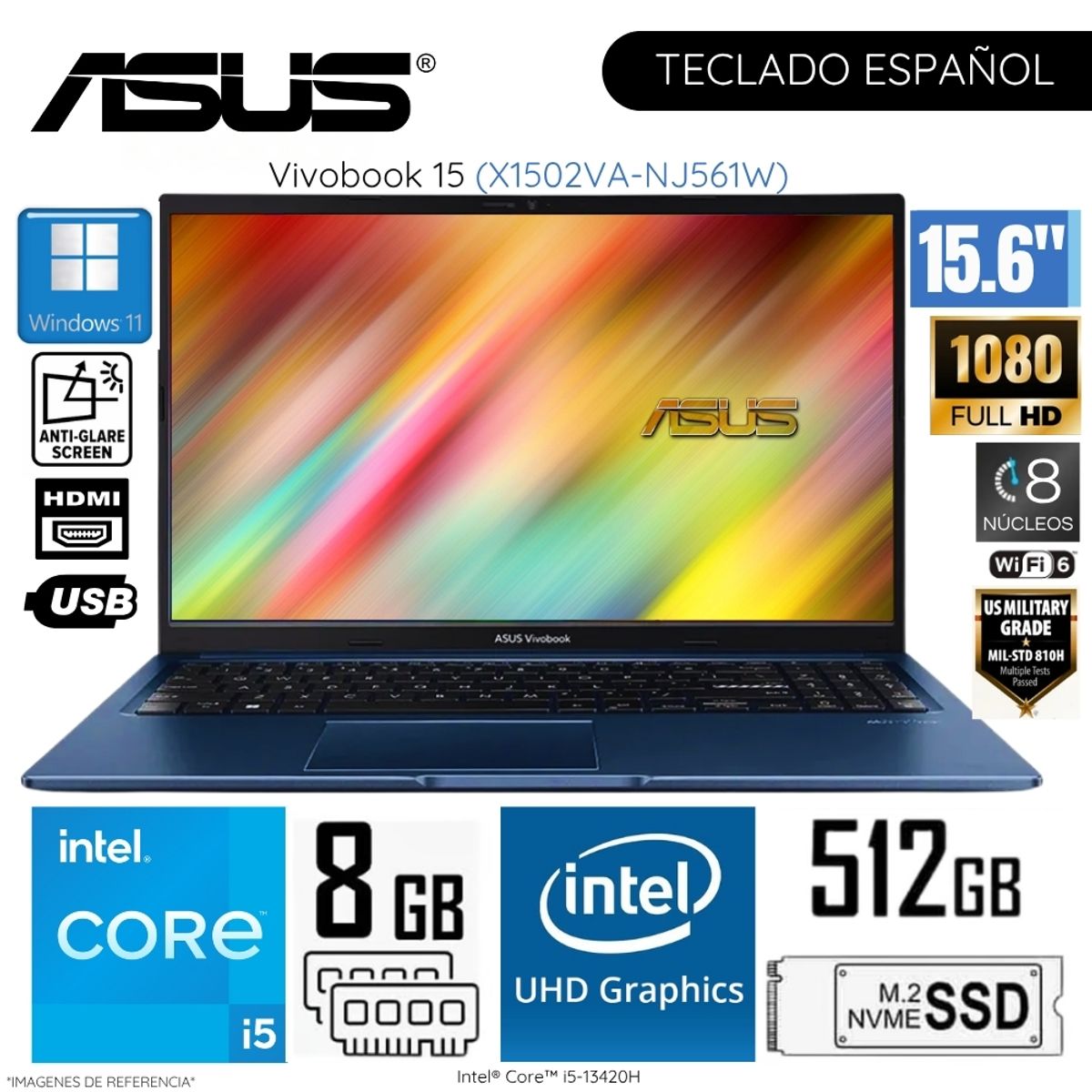 ASUS - Laptop Asus Vivobook 15 X1502VA-NJ561W Intel Core i5-13420H 8GB RAM 512GB SSD 15.6"  FHD WIN11