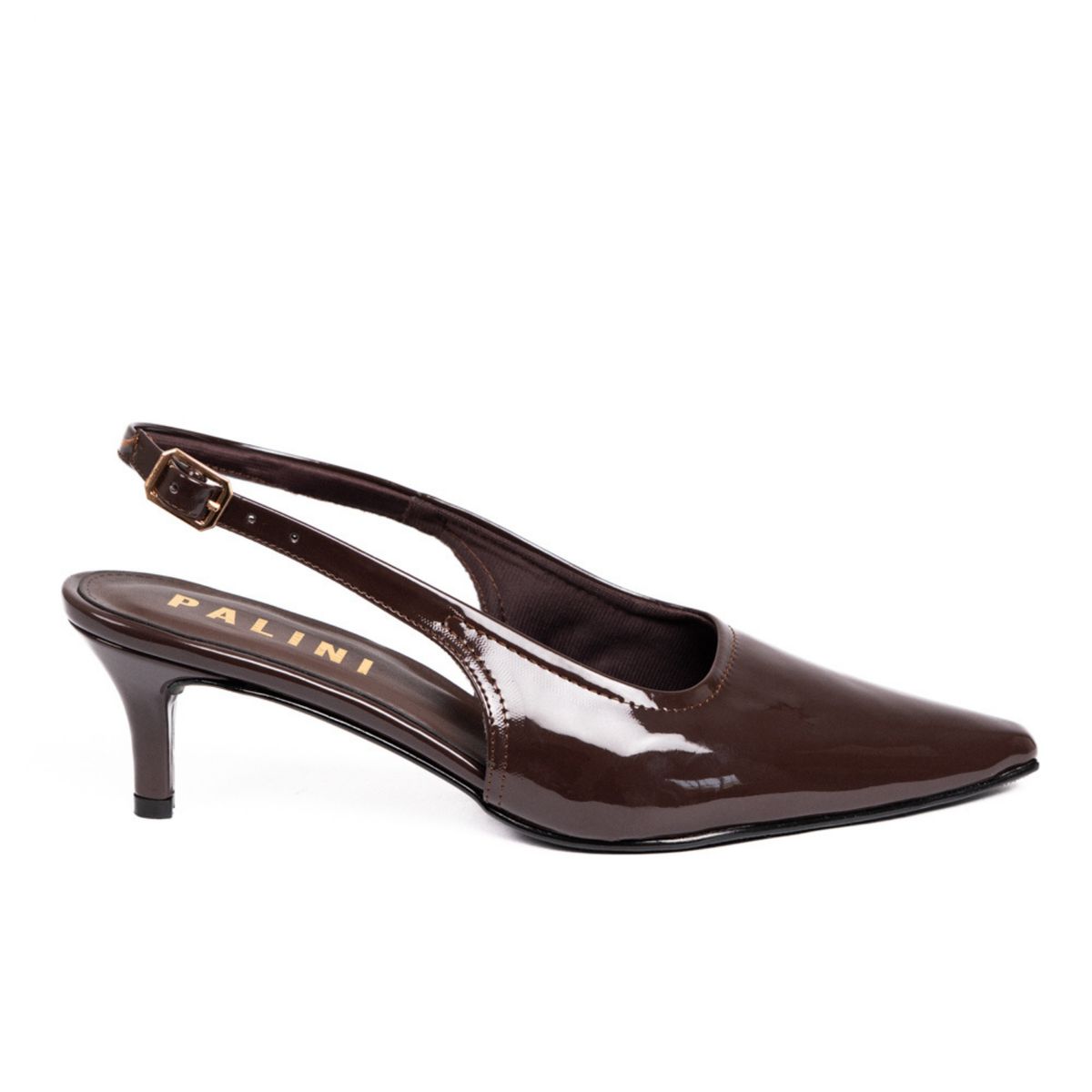 PALINI SHOES - taco 5 de vestir en punta color marrón