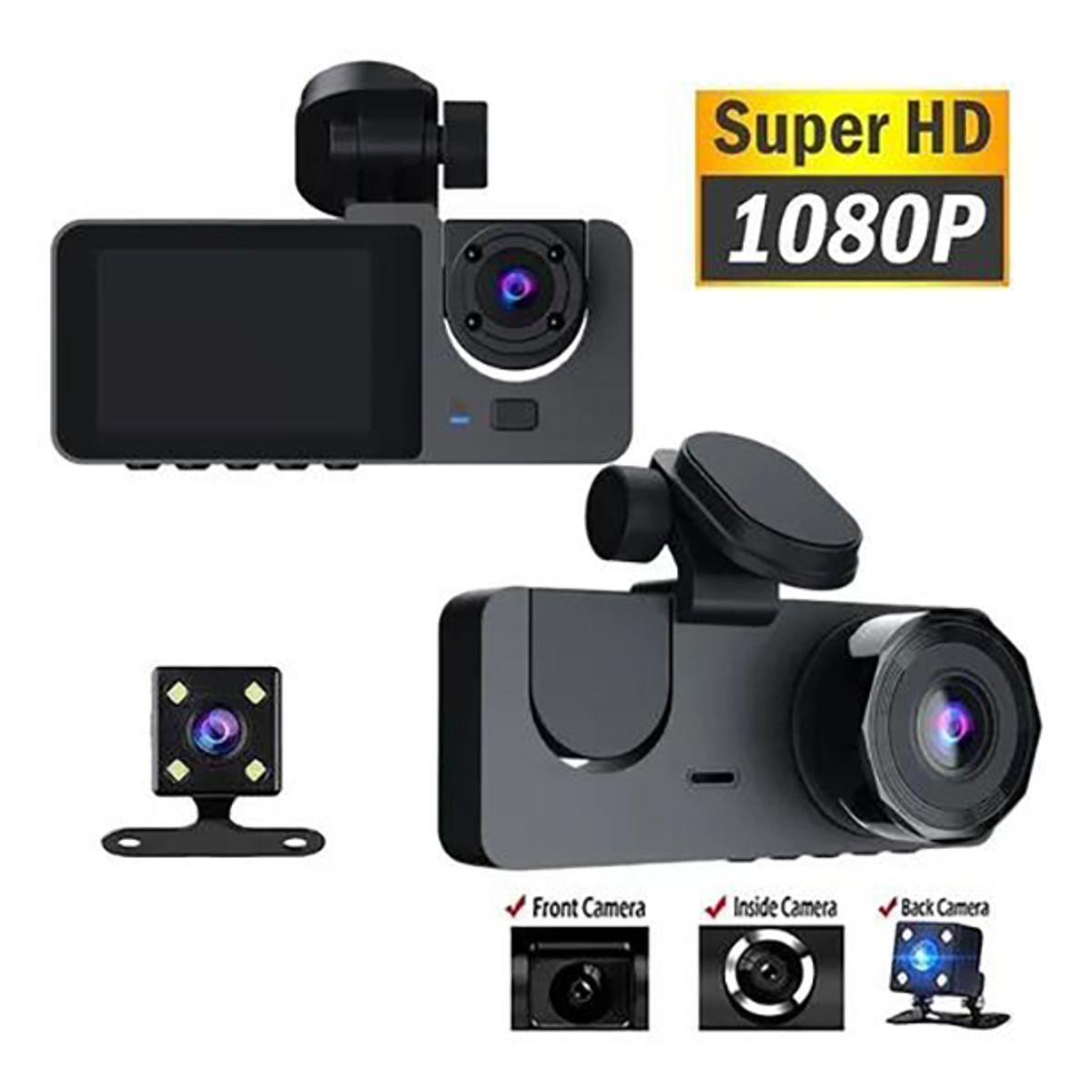 GENERICO - Cámara Para Auto De Visión Delantera y Trasera 1080P Full HD 170º