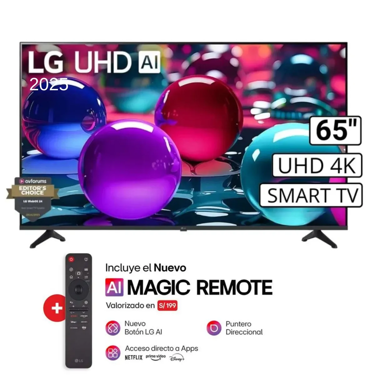 LG - Televisor LG 65 Smart UHD 4K Thinq Ai 65UA7300PSB + Magic Remote