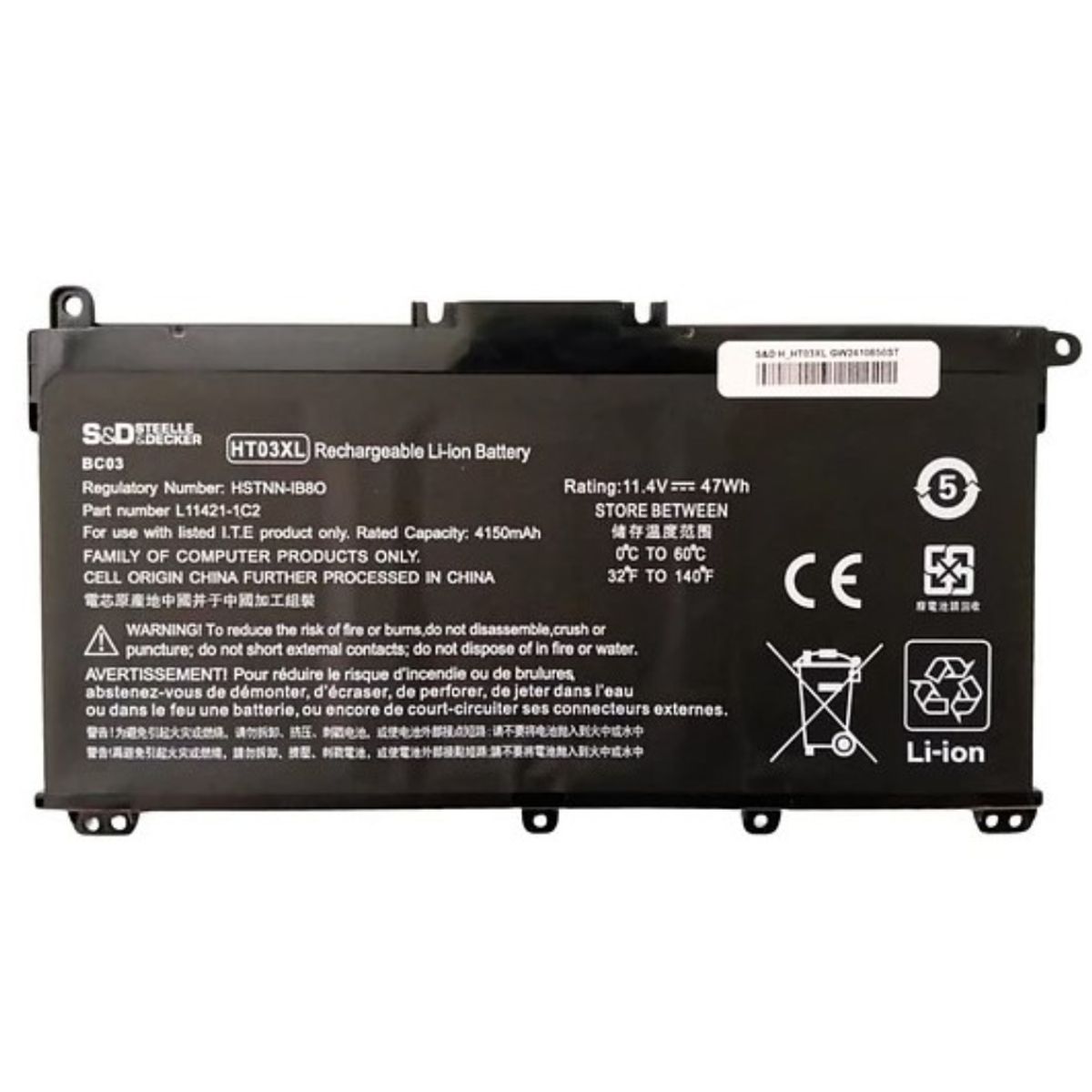 GENERICO - Batería Compatiible Para Hp 15-cs 15-cw 15-da 15-db 15s-fq Ht03xl