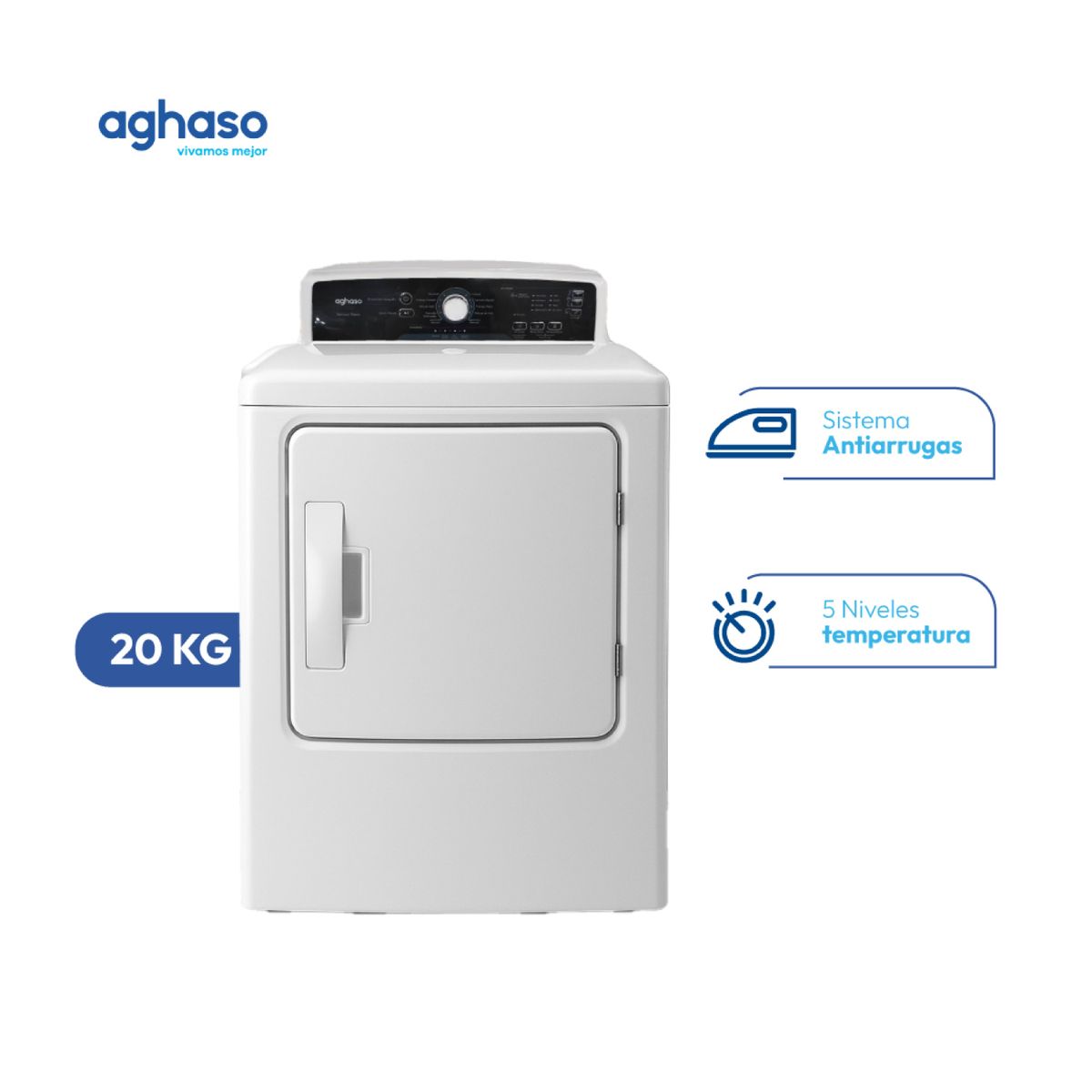 AGHASO - SECADORA AGHASO DE ROPA 20 KG - GAS NATURAL