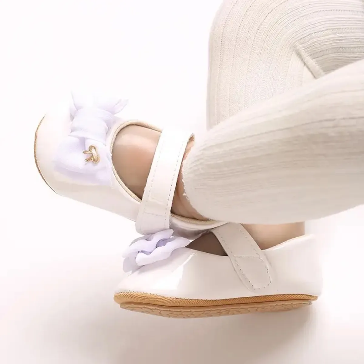 GENERICO - Zapatos bebé 12 cm y vincha blanco