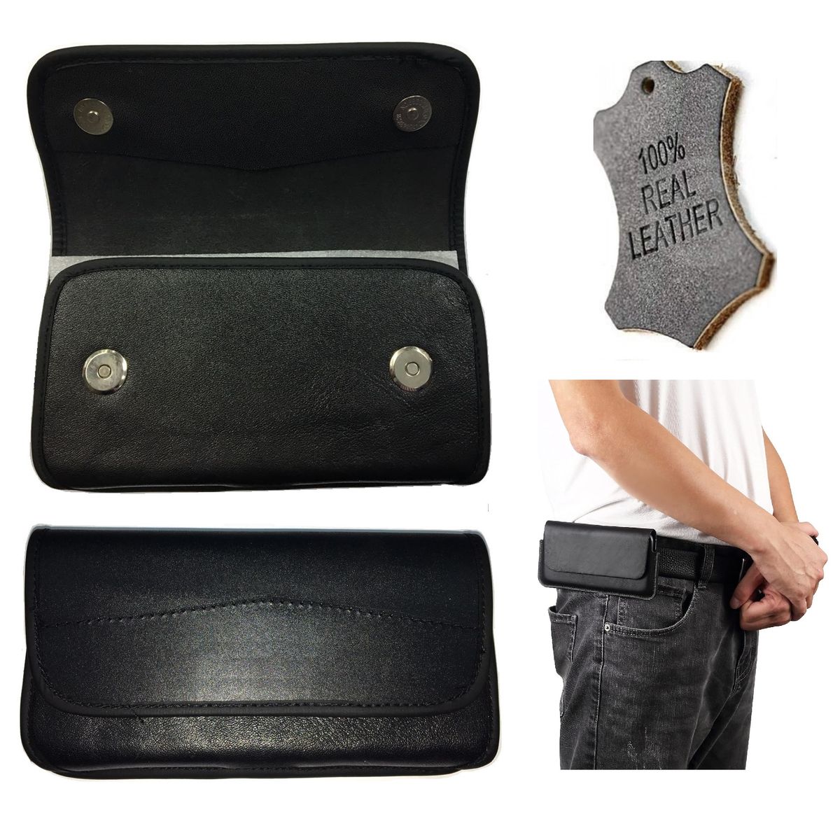 GENERICO - Funda Protector Case de Cuero Vacuno de correa para Iphone 13